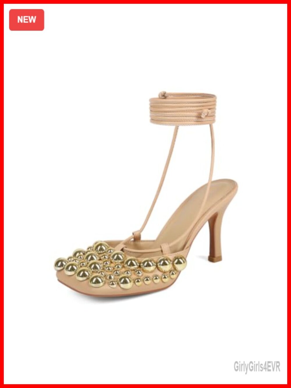 Pearl Lace Up High Heel Sandals 4in Stiletto Pumps Wedding Evening